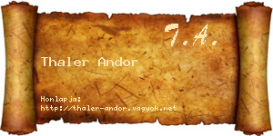 Thaler Andor névjegykártya