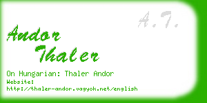 andor thaler business card